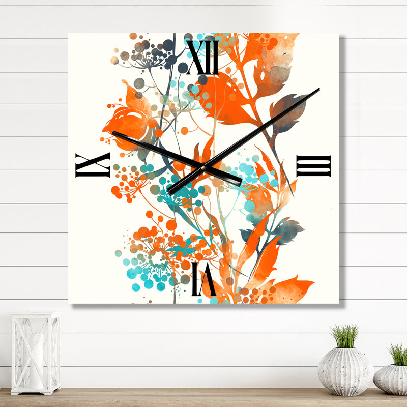 Horloge murale Wildflowers III, Petit