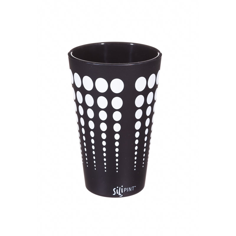 Verre à boisson plastique/acrylique 16 oz. Cayden, Noir / blanc