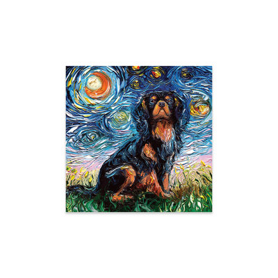 «Cavalier King Charles Spaniel Night On Plastique / Acrylique» par Aja Trier, peinture