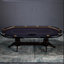 Table de poker noir + brun ovale massif + bois manufacturé