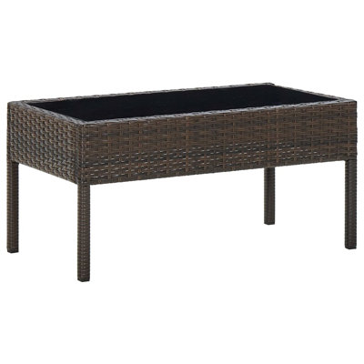 Eliphaz Rectangular Glass Outdoor Coffee Table - 75 cm W 40 cm D