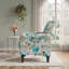Fauteuil d'appoint à accoudoirs roulés l 33,5 po avec garniture cloutée et pieds en bois massif-540244670