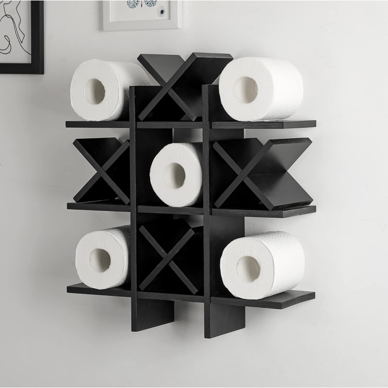Porte-papier hygiénique Tic Tac Toe, Noir