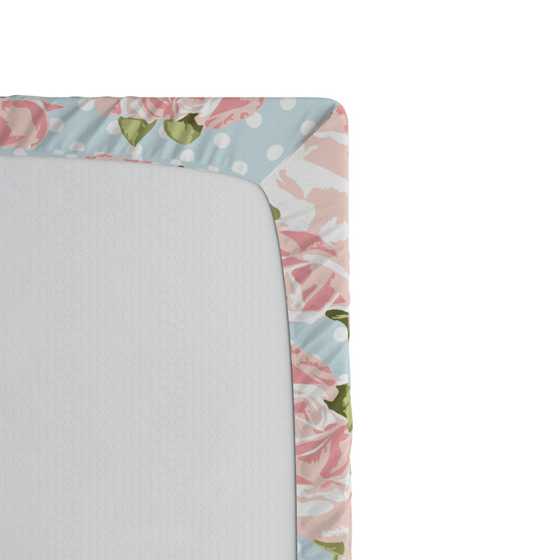 Microfiber Floral Fitted Sheet, Full Fitted Sheet
