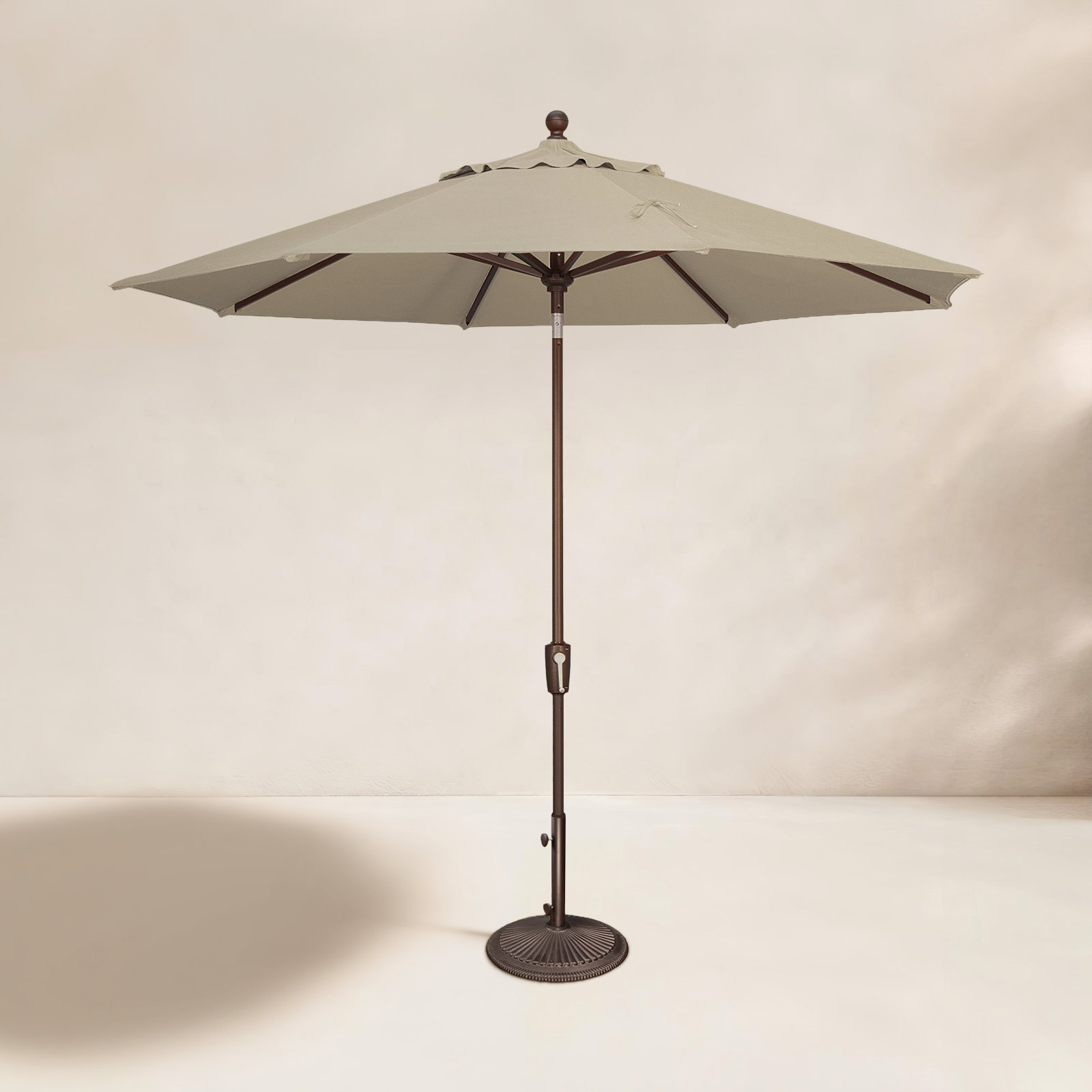 Canela 9' Market Umbrella, Cast Silver Sunbrella®, Canvas Black
