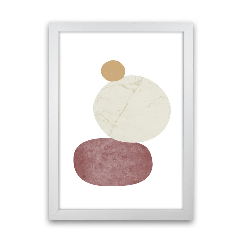 Pebbles II - Print, 88cm H x 64cm W x 3cm D, White Framed