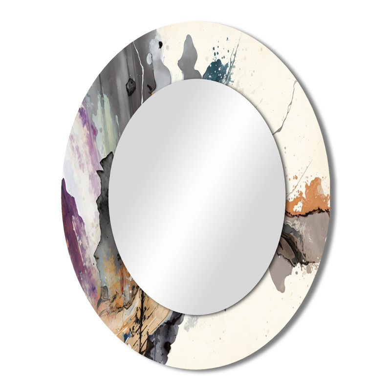 Jazz Rhythms In Shades Of Gray I - Black Oval Wall Mirror Decor, 43" x 33"