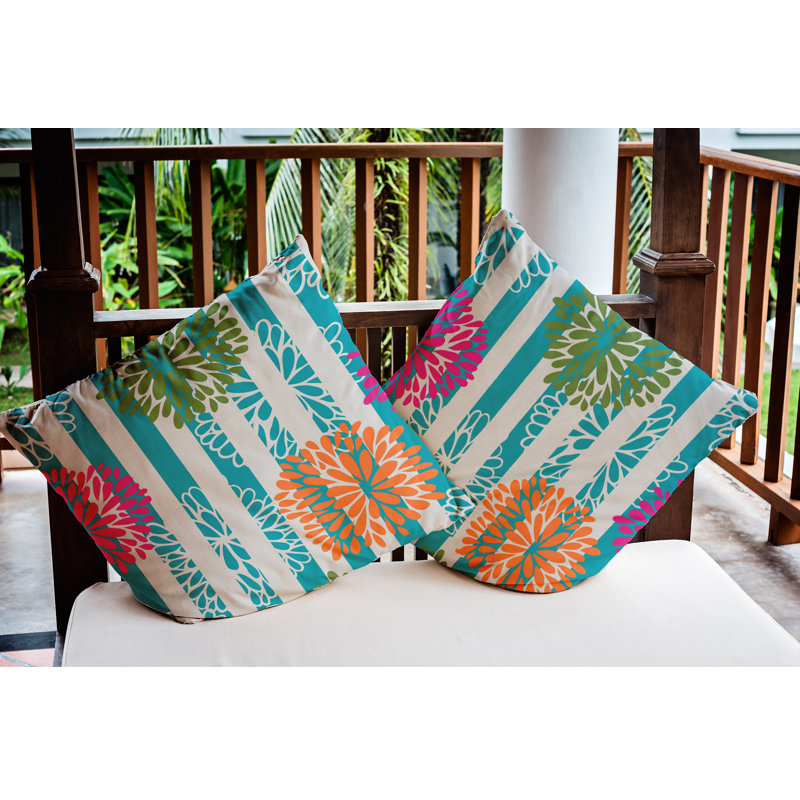 Coussin décoratif d'intérieur/d'extérieur, 16 po x 16 po, Bleu