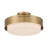 Modern Brushed Gold Semi-Flush Mount Ceiling Light with White Diffuser