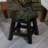 Carved Wooden Step Stool, Butterflies, Espresso-1680748415
