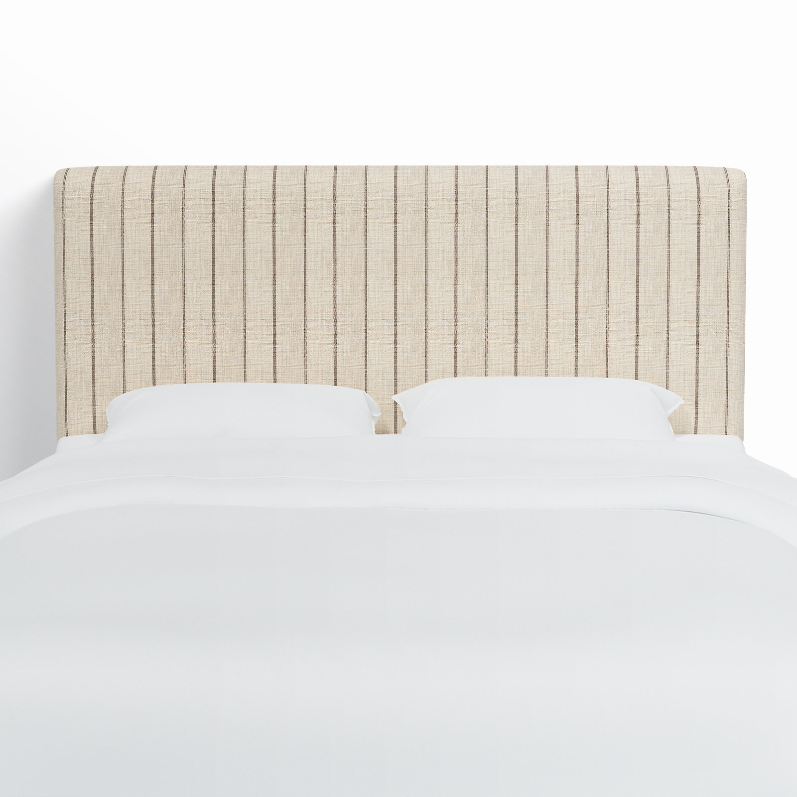 Eisley Pine Cotton Headboard, King, Fritz Charcoal Stripe