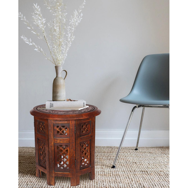Abbeyville Frame End Table, Mahogany, 38cm H x 38cm W x 38cm D