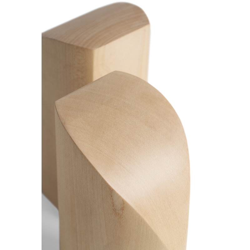 Pi Solid Wood Bookends, Cream