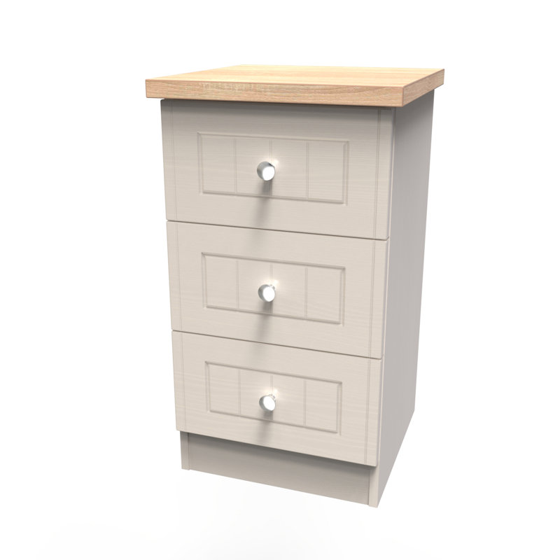 Vienna Fully Assembled Vienna 3 Drawer Bedside