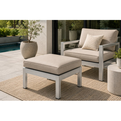 Repose-pieds d'extérieur avec coussin Karen