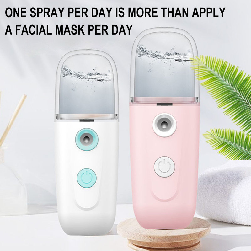 New Handheld Cold Spray Moisturizer Facial Humidifier, Pink