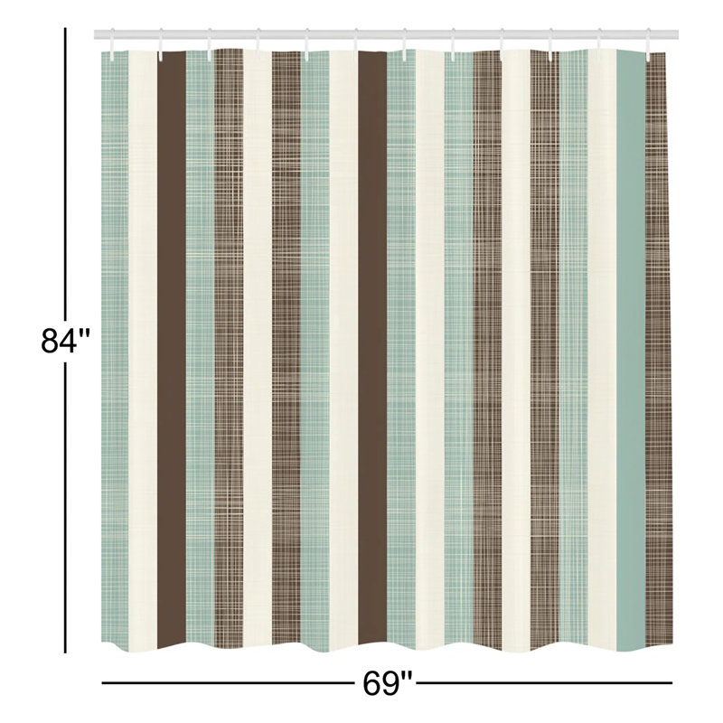 Shower Curtain with Hooks Included, 84" H x 69" W