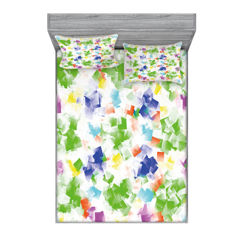 Ensemble de draps à motif géométrique hallucinatory fractal brushstroke