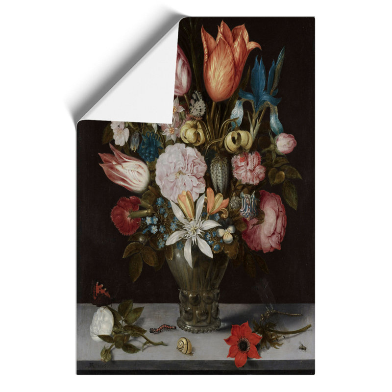 Still Life With Flowers Vol.5 by Ambrosius Bosschaert - No Frame Painting, 42cm H x 30cm W x 0.1cm D