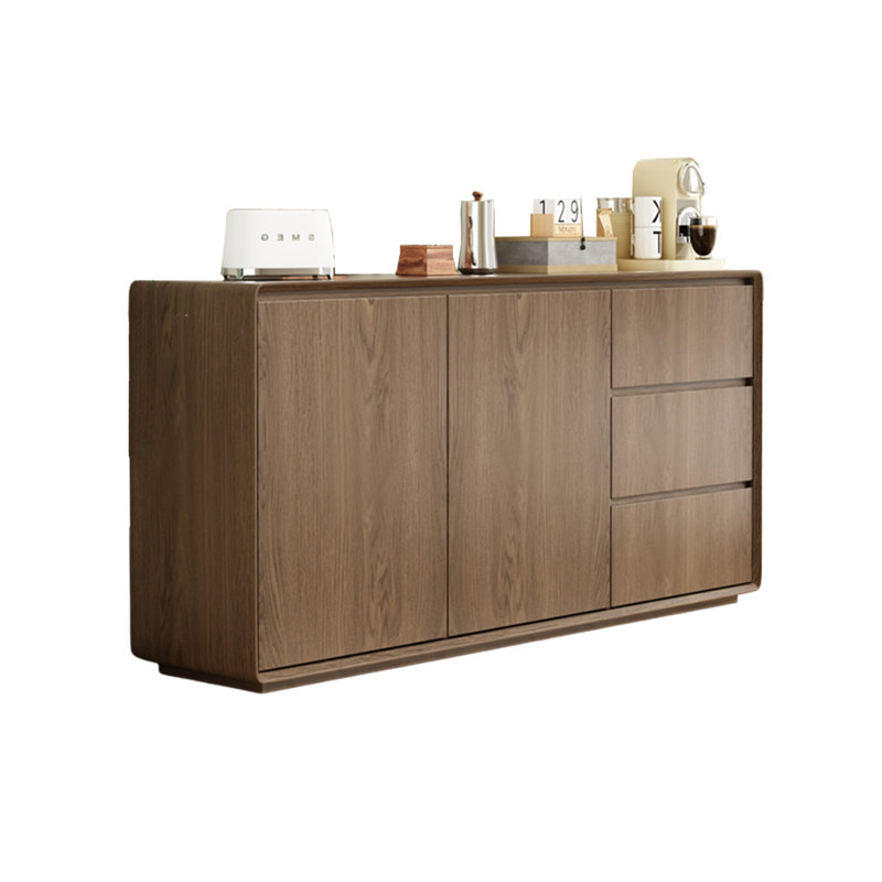 Modern Simple Solid Wood Sideboard, Brown, 31.49" H x 59.05" W x 15.75" D