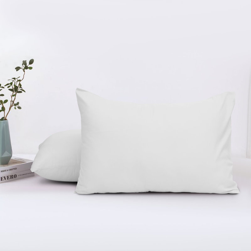 Brushed Microfiber Plain 100% Polyester Standard Size Pillowcase/Cover, White
