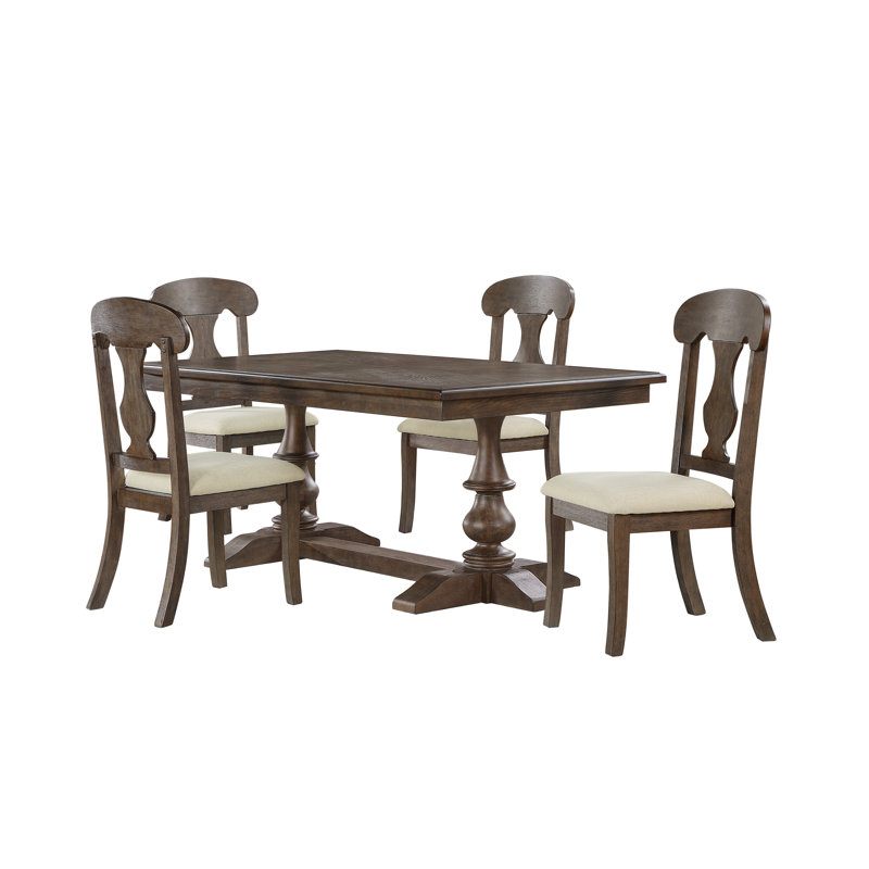 Candence Double Pedestal Dining Set, 5
