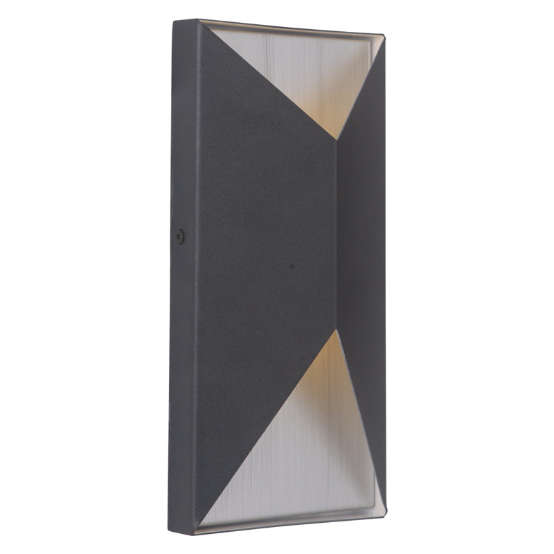 Plafonnier encastré d'extérieur 2 lumières DEL Peak, Aluminium brossé