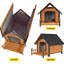 Niche pour chien avec doublure isolante, chenil imperméable pour chiens de petite et grande taille, abri pour chien extérieur 100% isolé avec plancher surélevé pour l'hiver (brun)-438335964-438335965