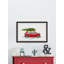 Red Car With Green Pine - Single Picture Frame Painting-125483950