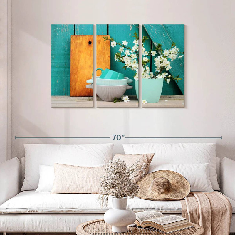 Bols et vase Senne Turquoise, H 28 po x l 45 po