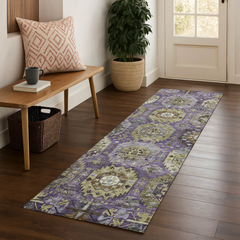 Tapis de qualité supérieure Mayfield, Tapis de couloir 2 pi 3 po x 7 pi 6 po, Aubergine
