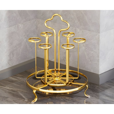 Rotating Water Cup Holder 360 ° Inverted Anti Slip Storage Rack, Living Room Kitchen Light Luxury Cup Holder
