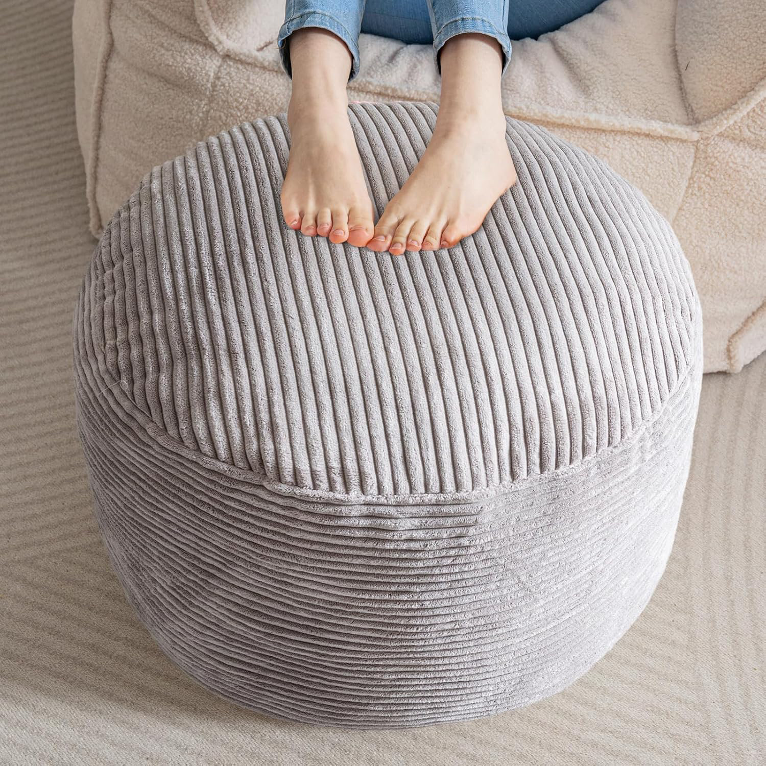 Round Pouf Pouf Seat Cushion Floor Cushions For Sitting On The