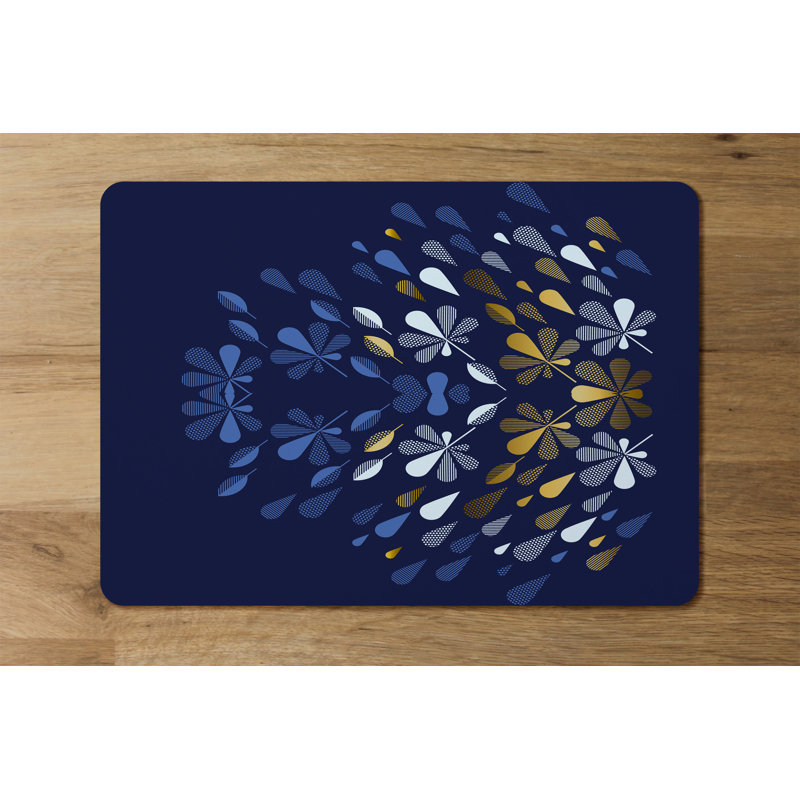 Crumpton Polyester-Coated Hardboard Floral Rectangle Placemat