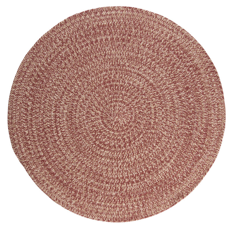 Tapis blanc cassé / beige / bois de rose Oyler, Rond 11 pi