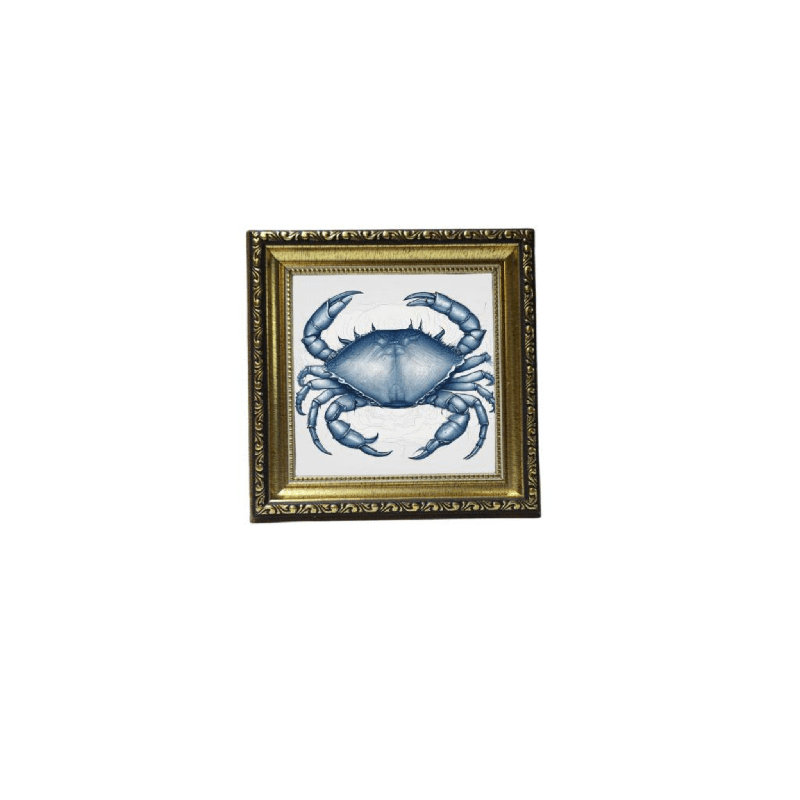 Crabe bleu ayotomi en bleu marine et blanc, 18" H x 14" W