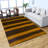 HAND KNOTTED LOOM SILK ECO-FRIENDLY AREA RUGS  - Runner Shape | Gold Purple Color, Contemporary Modern Design, High Pile Thick Handmade Anti Skid Area Rugs for Living Room, Bed Room (LSM204)
