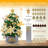 Mini Christmas Tree with Lights: 2ft Tabletop Christmas Tree, Small Artificial Xmas Tree with Star Treetopper, LED String Light & Hanging Ornaments, for Desk Christmas Decors Home Office Party