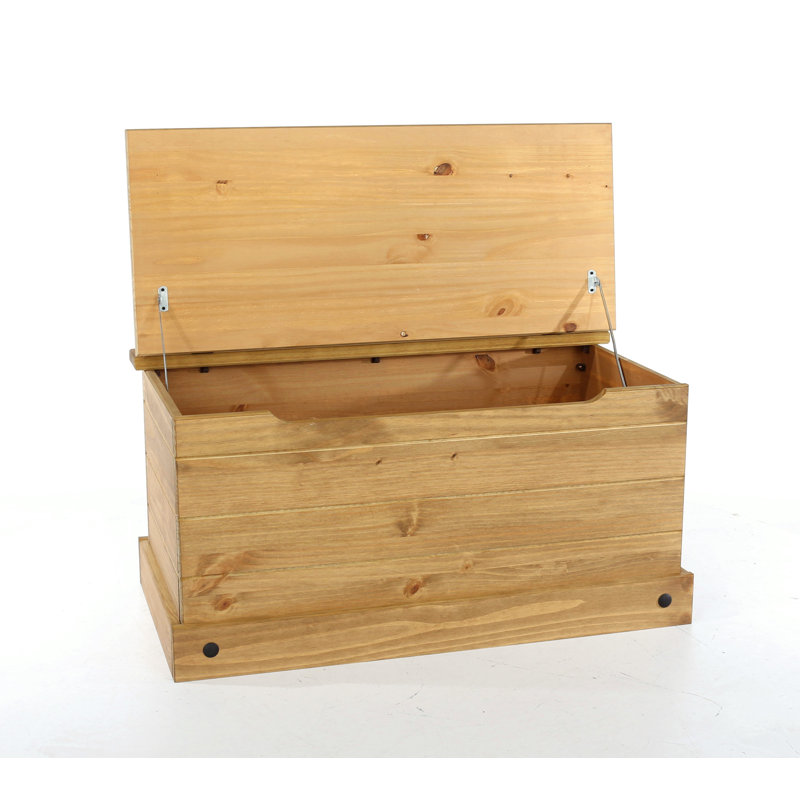 Berkhamsted Large Blanket Chest, Solid Pine, Corona Design, Antique Waxed Pine