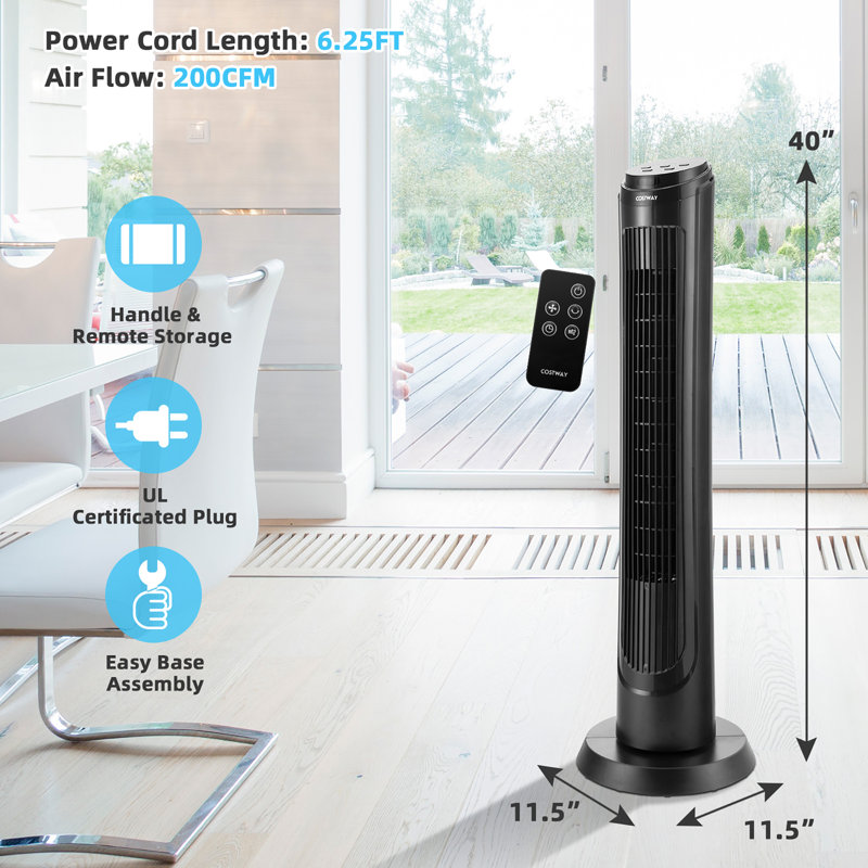 Ventilateur tour oscillant 40 po Costway