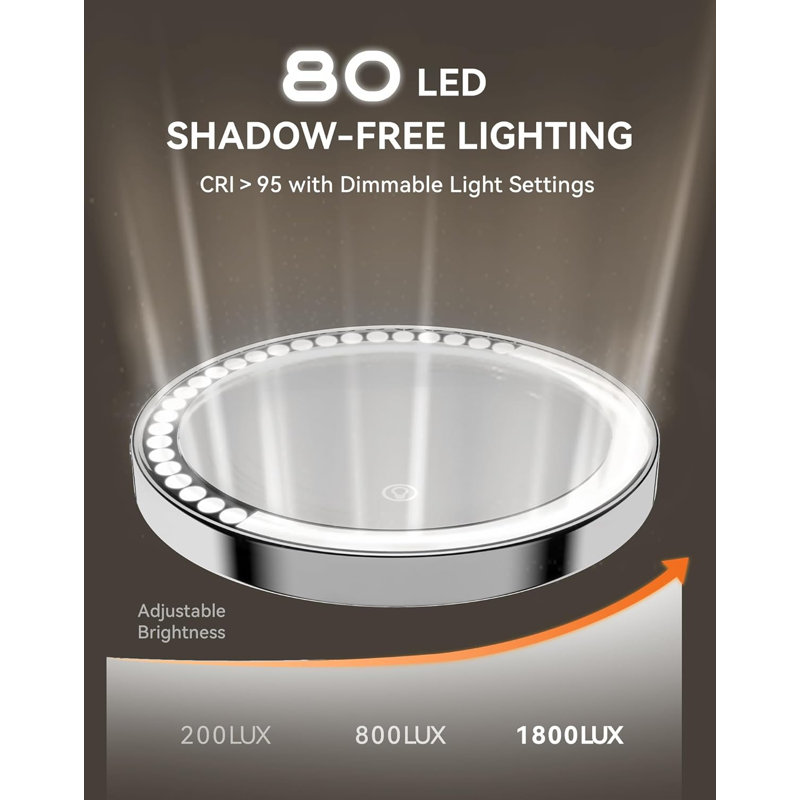 Miroir de maquillage lumineux 4000 mAh rechargeable