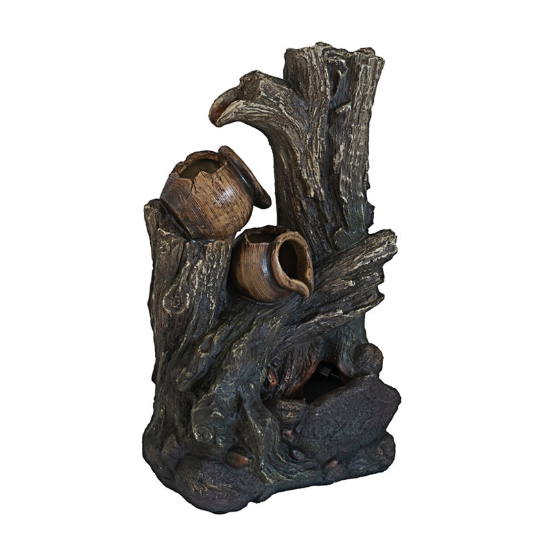 Decorative Broken Pot Water Fountain With LED Light
