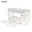 Lit superposé avec lit gigogne simple et 3 escaliers de rangement-733093044