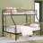 Metal Twin Over Full Bunk Bed With Trundle, Ladder, Full-Length Guardrails, Noise-Free, No Box Spring Required
