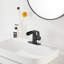 6008-Robinet de lavabo de salle de bain noir mat à poignée simple avec drain-94470888