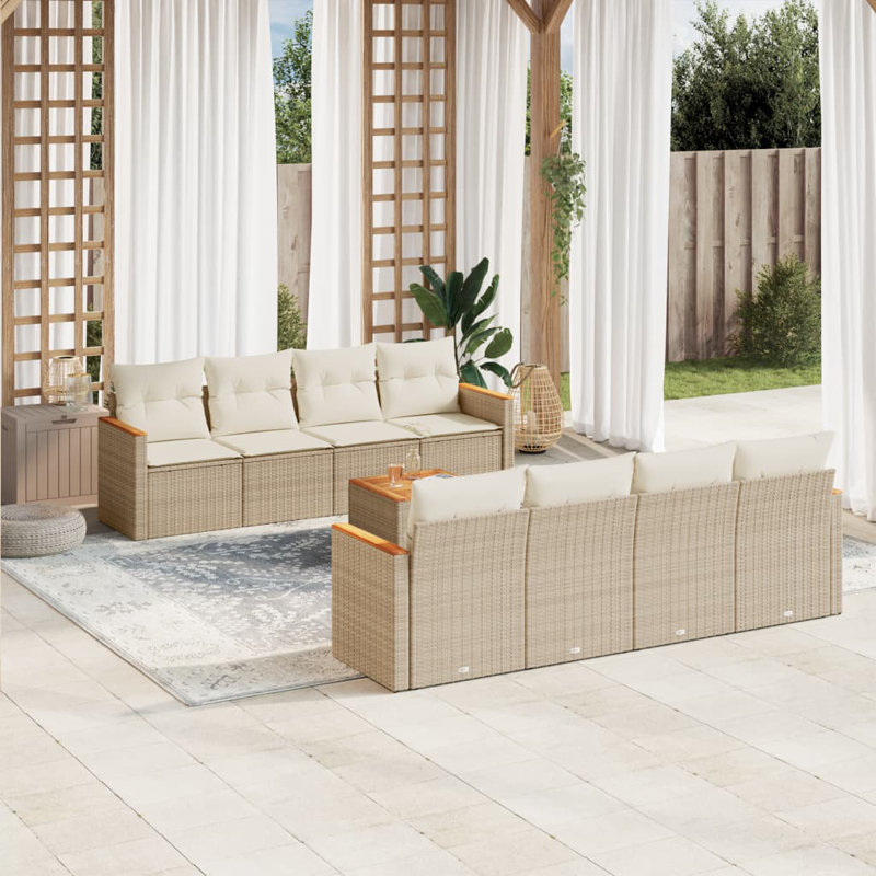 Grand canapé modulaire en rotin PE Vidaxl