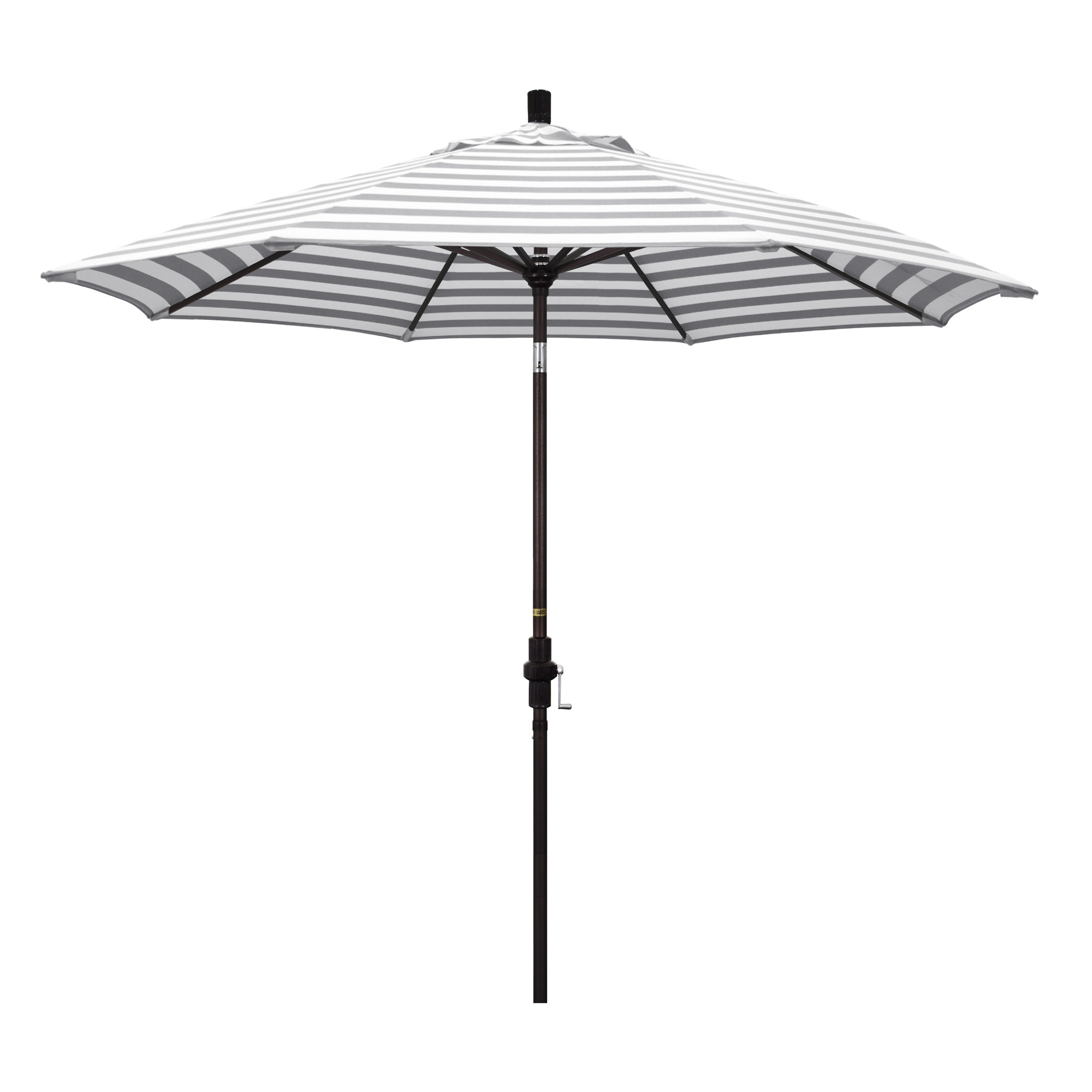 108'' Outdoor Umbrella, Gray White Cabana Stripe