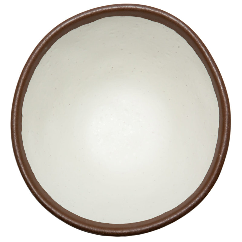 GET Bol à salade / soupe de 10 onces en mélamine de style poterie, émaillé, crème (ensemble de 12), Crème