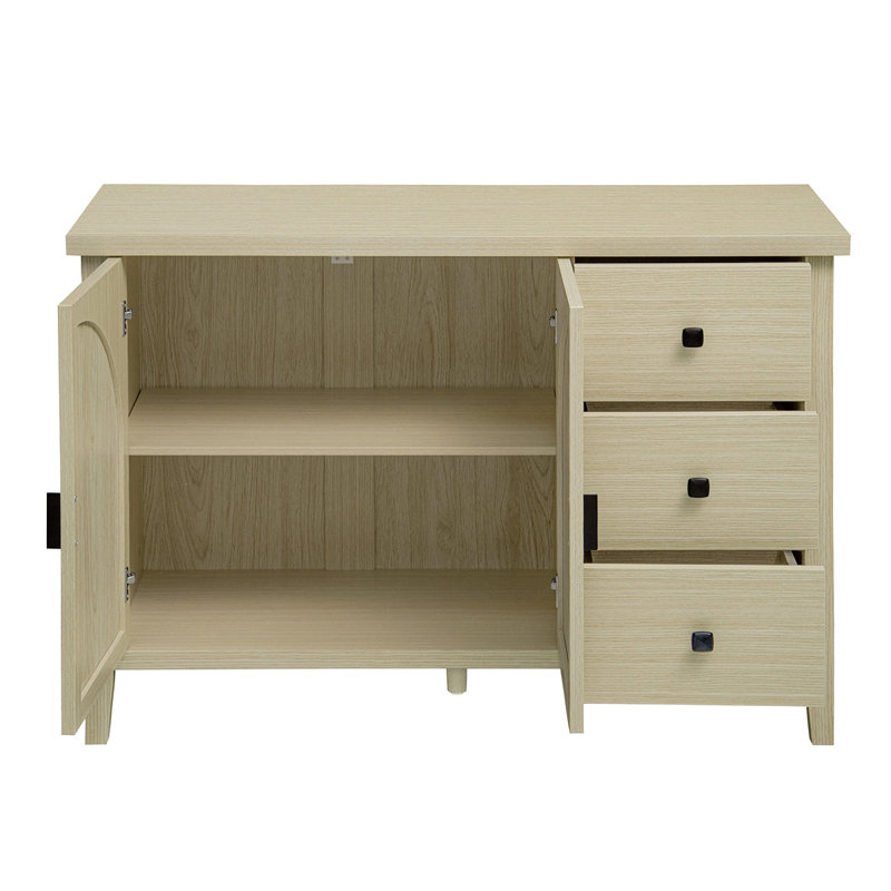 Armoire 2 portes 3 tiroirs en rotin, convenant à la chambre à coucher, au salon et au bureau