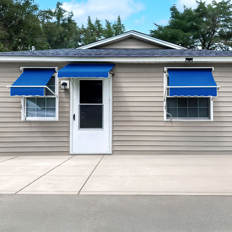 Awntech Mesa Window Retractable Awning, 24" H x 40" W x 24" D, Bright Blue